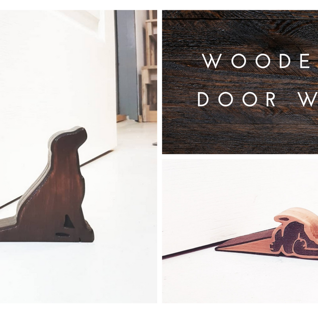 wooden dog door wedge post banner