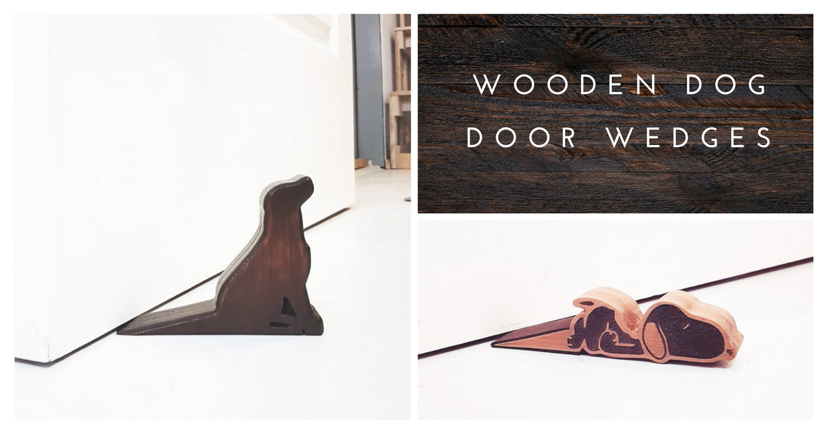 wooden dog door wedge post banner